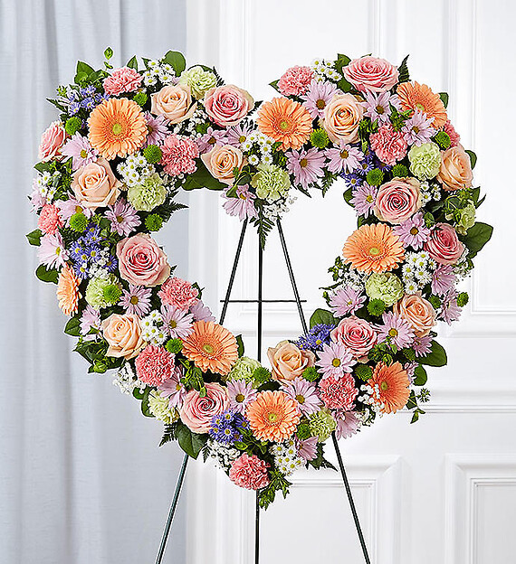 Always Remember&amp;trade; Floral Heart Tribute- Pastel