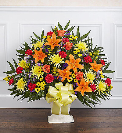 Heartfelt Tribute&amp;trade; Floor Basket- Bright