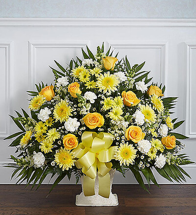 Heartfelt Tribute&amp;trade; Floor Basket- Yellow